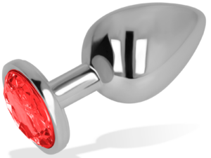 OHMAMA - PLUG ANAL CON CRISTAL ROJO 8 CM