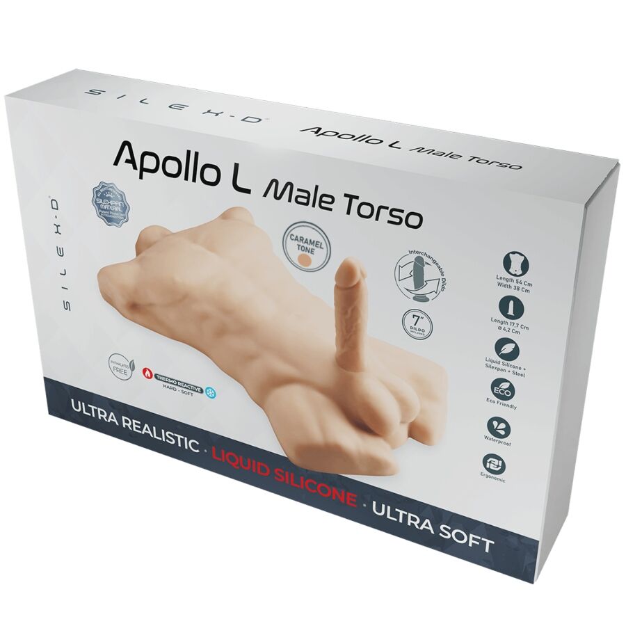 SILEXD - APOLLO L TORSO REALÍSTICO MASCULINO CARAMELO - Imagen 2