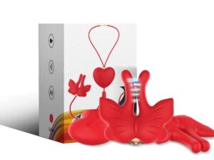 ARMONY - PINZAS PARA PEZONES MAGNÉTICA CON VIBRACIÓN FORMA MARIPOSA ROJO