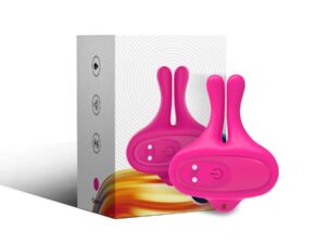 ARMONY - PINZAS PARA PEZONES MAGNÉTICA CON VIBRACIÓN FORMA CONEJO ROSA