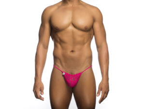 MOB - TANGA DE ENCAJE ROSA TALLA S/M