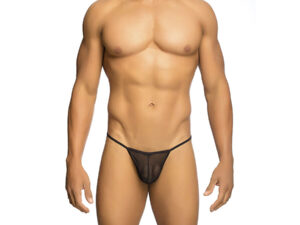 MOB - TANGA TRANSPARENTE CON FORMA DE T NEGRO TALLA S/M