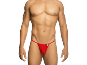 MOB - TANGA TRANSPARENTE CON FORMA DE T ROJO TALLA S/M