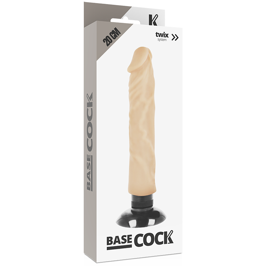 BASECOCK - VIBRADOR REALÍSTICO 2-1 NATURAL 20 CM -O- 4 CM - Imagen 4