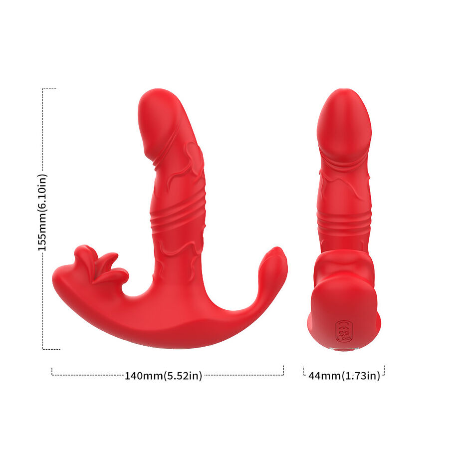 ARMONY - VIBRADOR ANAL PANTY ESTIMULADOR PUNTO C Y G CONTROL REMOTO ROJO - Imagen 3