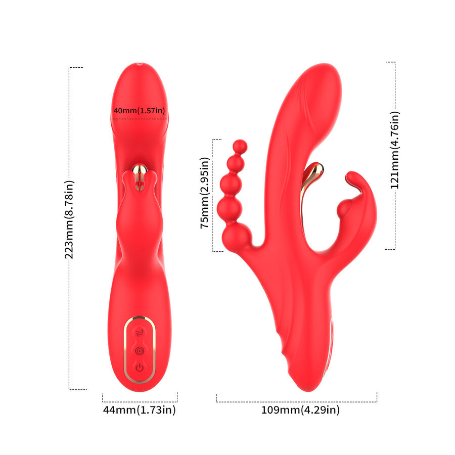 ARMONY - VIBRADOR ESTIMULADOR PUNTO G Y CLÍTORIS ROJO - Imagen 4