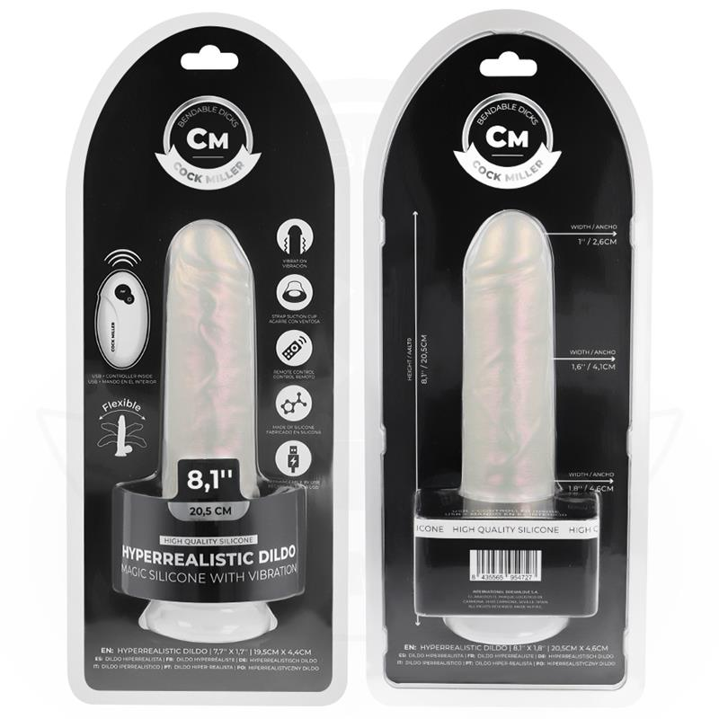 COCK MILLER - DILDO SILICONA 20,5 CM , LUCES Y VIBRACIÓN CON CONTROL REMOTO - Imagen 7