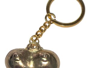 DIABLO PICANTE - LLAVERO METAL TETAS DORADO