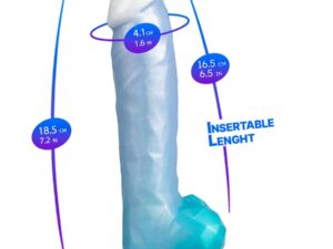 SILEXD - ANGEL DILDO FANTASY SILICONA LIQUIDA TERMOREACTIVO AZUL CELESTE 20.3 CM