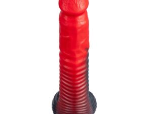 SILEXD - DEVIL DILDO FANTASY SILICONA LIQUIDA TERMOREACTIVO ROJO NEGRO 20.3 CM