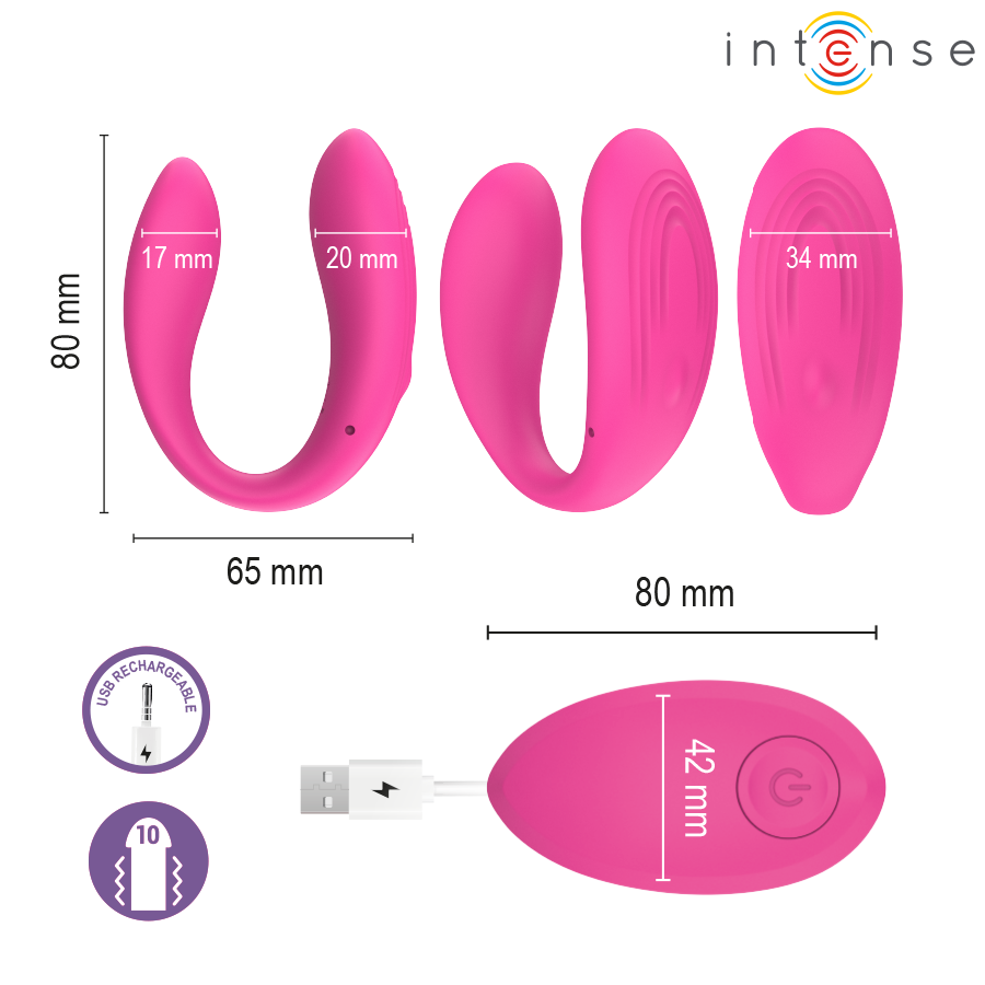 INTENSE - NORA ESTIMULADOR DE PINZA CON VIBRACIÓN ROSA - Imagen 7