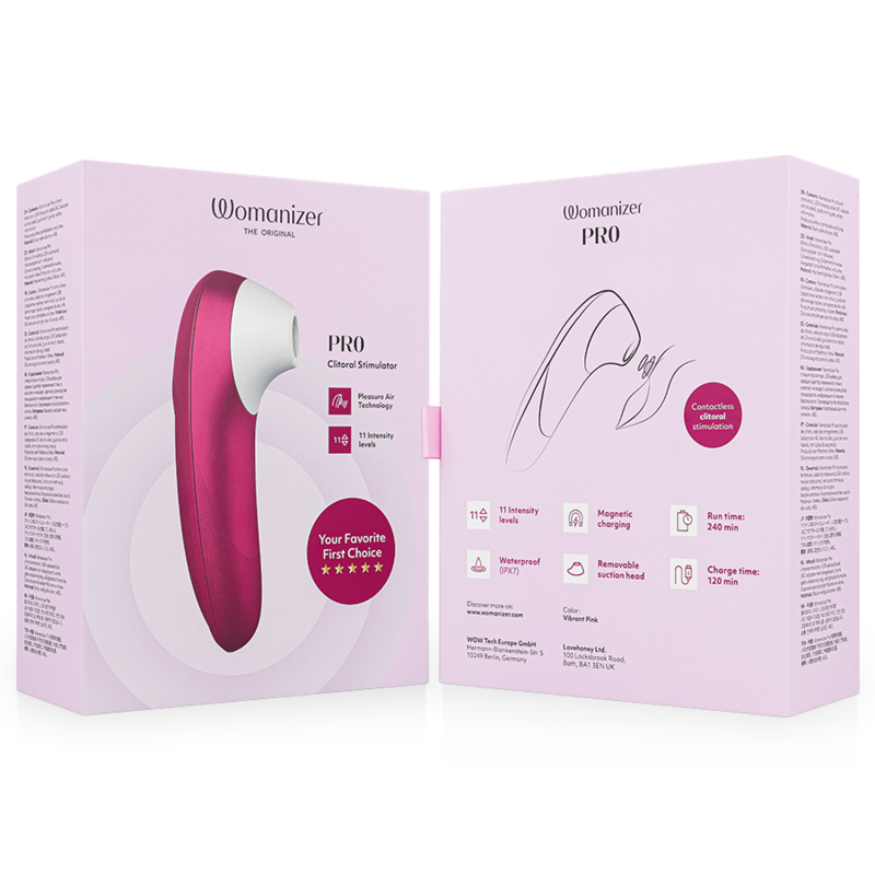 WOMANIZER - PRO VIBRANT ESTIMULADOR DE CLÍTORIS ROSA - Imagen 4