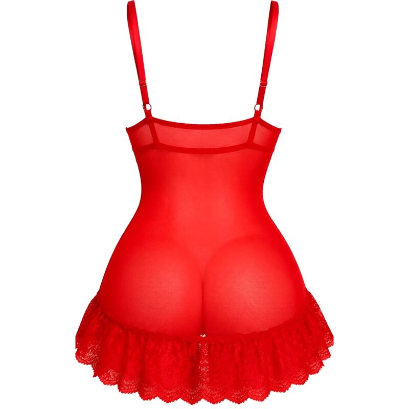 LIVCO CORSETTI FASHION - NUIT SET CAMISETA + PANTY ROJO 2028 S/M - Imagen 2