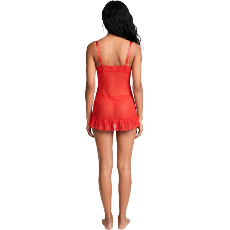 LIVCO CORSETTI FASHION - NUIT SET CAMISETA + PANTY ROJO 2028 S/M - Imagen 4