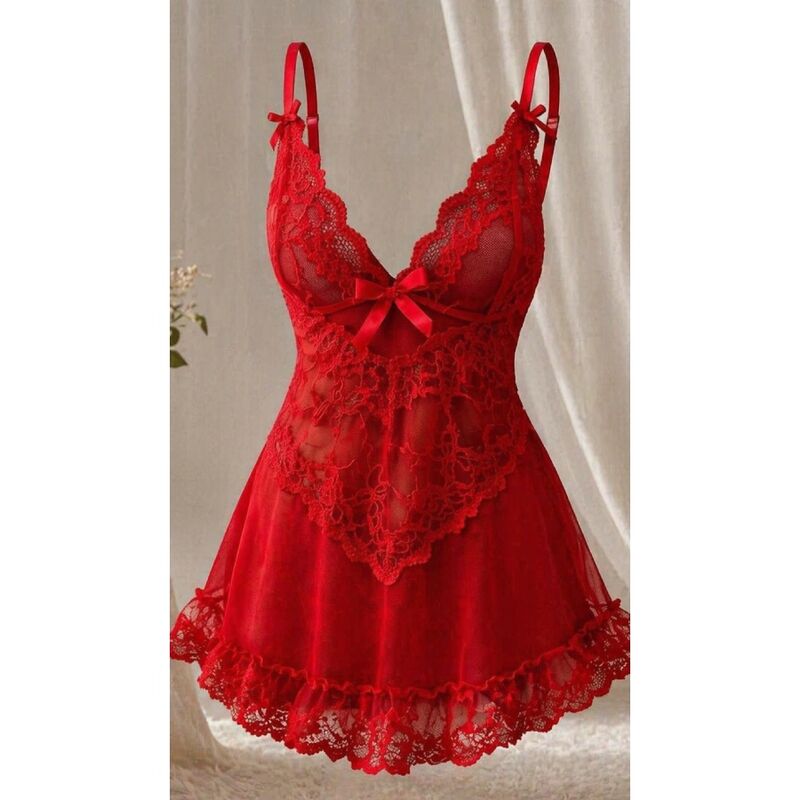 LIVCO CORSETTI FASHION - NUIT SET CAMISETA + PANTY ROJO 2028 L/XL - Imagen 3