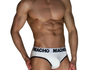 MACHO - MCH006 SLIP CLÁSICO BLANCO + NEGRO S