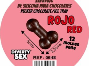 DIABLO PICANTE - MOLDE CHOCOLATE 12 PENES SILICONA PARA COLGAR ROJO