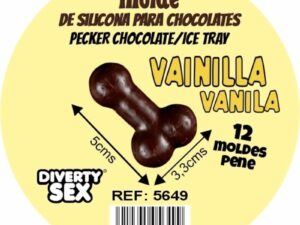 DIABLO PICANTE - MOLDE CHOCOLATE 12 PENES SILICONA PARA COLGAR VAINILLA