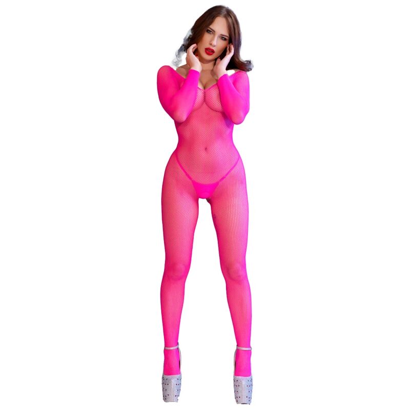 CHILIROSE - CR 4894 BODYSTOCKING MALLA ROSA NEON S/M - Imagen 2
