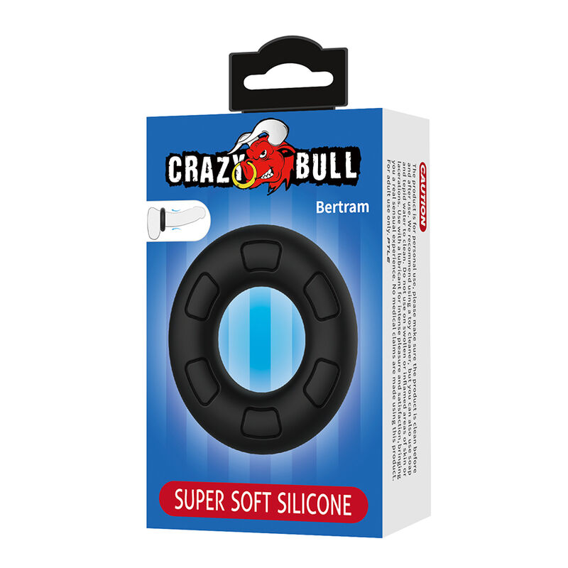 CRAZY BULL - BERTRAM ANILLO PARA PENE SUPER SOFT SILICONA NEGRO - Imagen 5