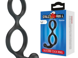 CRAZY BULL - FLORIAN ANILLO DOBLE PARA PENE Y TESTÍCULOS SILICONA NEGRO
