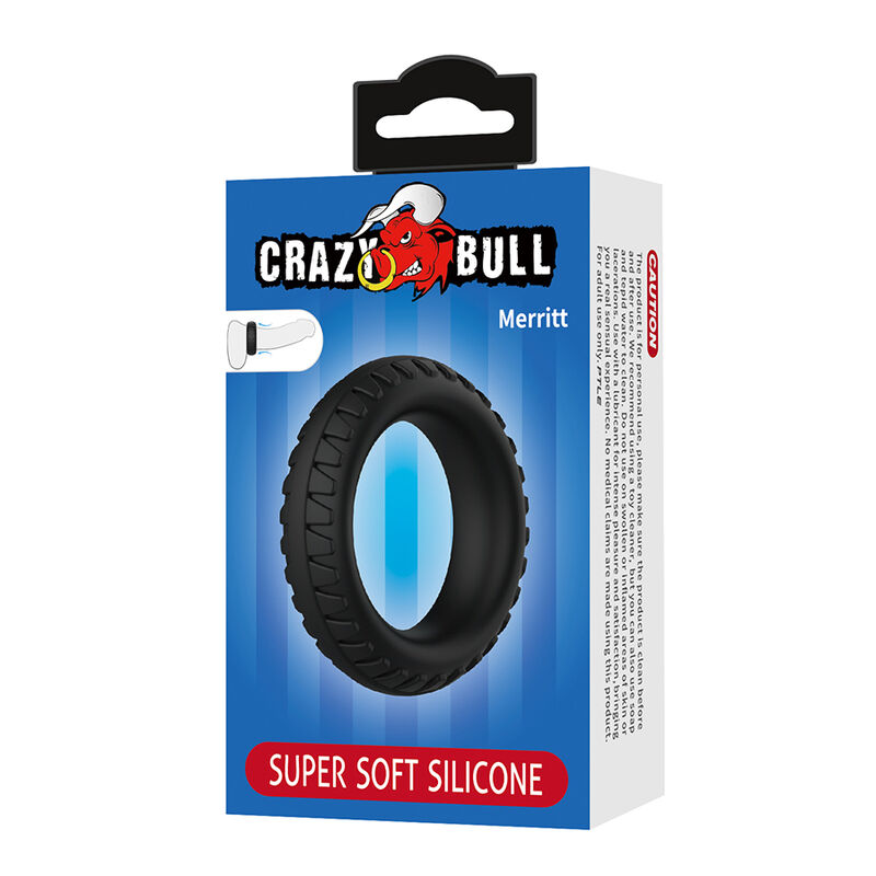 CRAZY BULL - MERRITT ANILLO PARA PENE TEXTURIZADO SILICONA NEGRO - Imagen 3