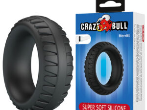 CRAZY BULL - MERRITT ANILLO PARA PENE TEXTURIZADO SILICONA NEGRO
