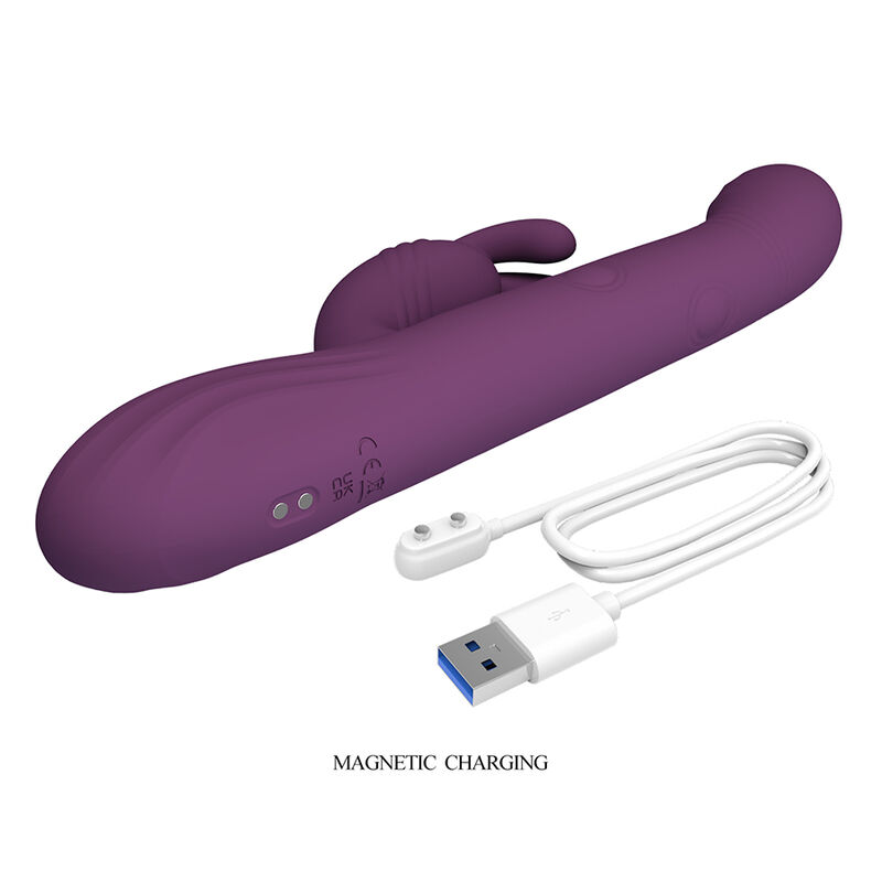 PRETTY LOVE - DEE VIBRADOR RABBIT MULTIFUNCIÓN OSCILANTE Y PERCUTOR MORADO - Imagen 2