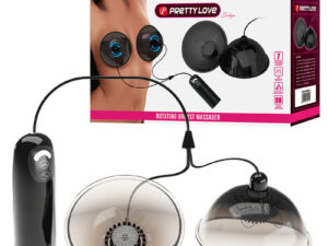 PRETTY LOVE - ESTIMULADOR DE PEZONES GIRATORIO CON SUCCIÓN NEGRO