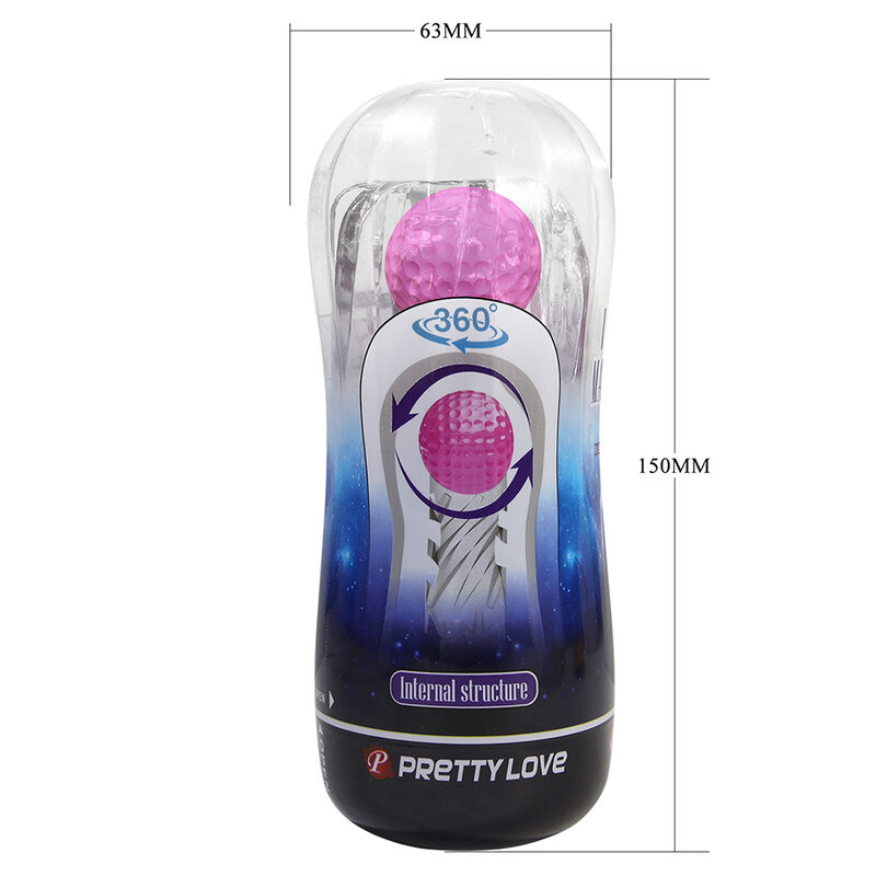 PRETTY LOVE - MASTURBADOR CUP 360º TEXTURIZADO TRANSPARENTE - Imagen 6