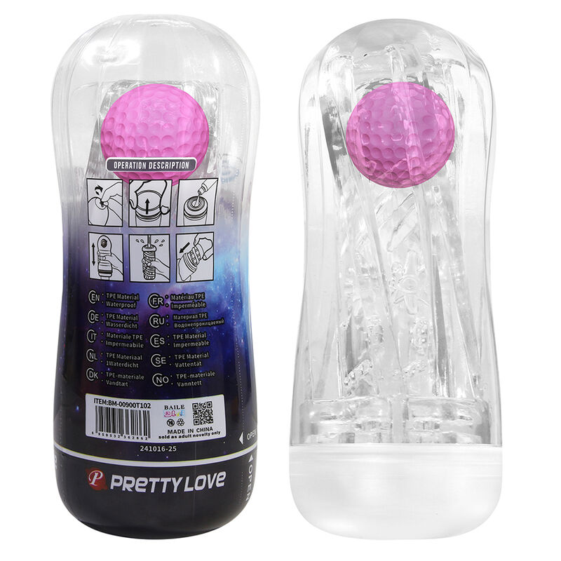 PRETTY LOVE - MASTURBADOR CUP 360º TEXTURIZADO TRANSPARENTE - Imagen 7
