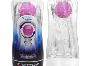 PRETTY LOVE - MASTURBADOR CUP 360º TEXTURIZADO TRANSPARENTE