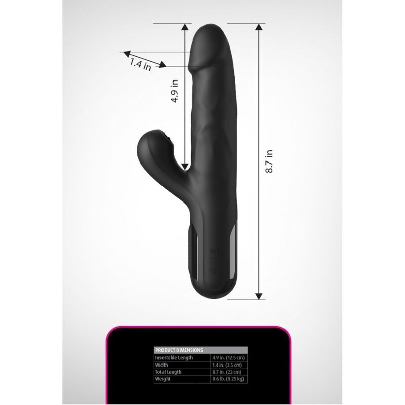 FETISH FANTASY SERIES - VIBRADOR RABBIT SONIX SILICONE THRUSTER NEGRO - Imagen 3
