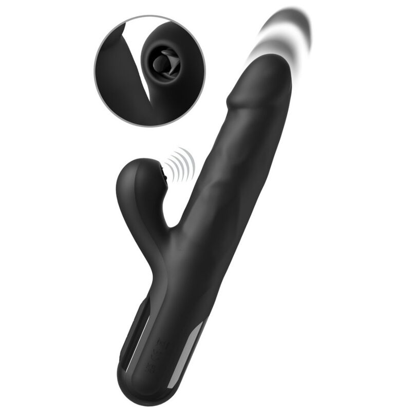 FETISH FANTASY SERIES - VIBRADOR RABBIT SONIX SILICONE THRUSTER NEGRO - Imagen 4
