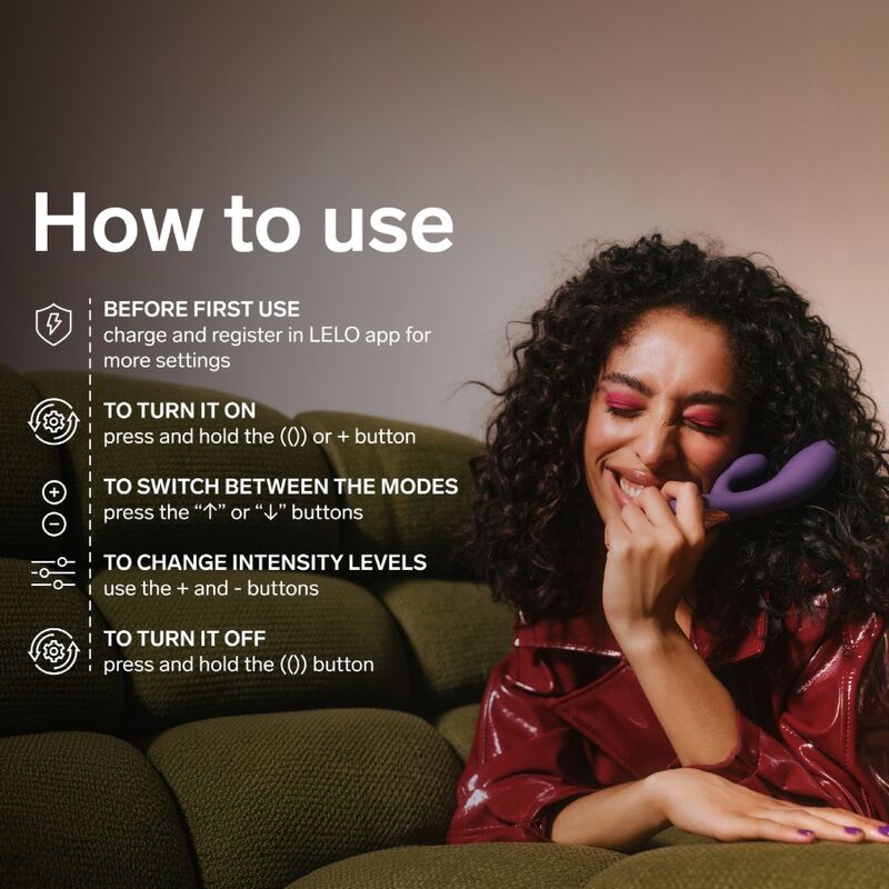 LELO - INA THRUST VIBRADOR RABBIT CON EMPUJE MORADO - Imagen 5