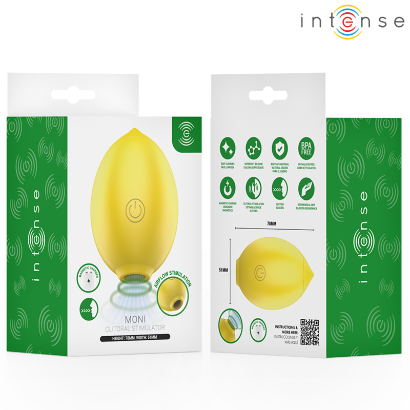 INTENSE - MONI ESTIMULADOR SUCCIONADOR DE CLÍTORIS LIMÓN - Imagen 7