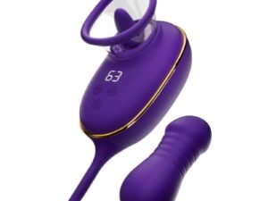 SHE.E.O - SUCCIONADOR DE CLÍTORIS CON EFECTO LICKING Y ESTIMULADOR ANAL MORADO