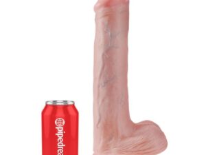 KING COCK - DILDO REALISTA CON TESTÍCULOS Y VENTOSA 38 CM COLOR NATURAL