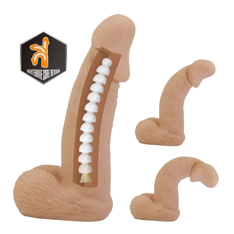 PRETTY LOVE - ZANE ARNÉS CON DILDO FLEXIBLE 17 CM Ø 4,3 CM COLOR NATURAL - Imagen 4