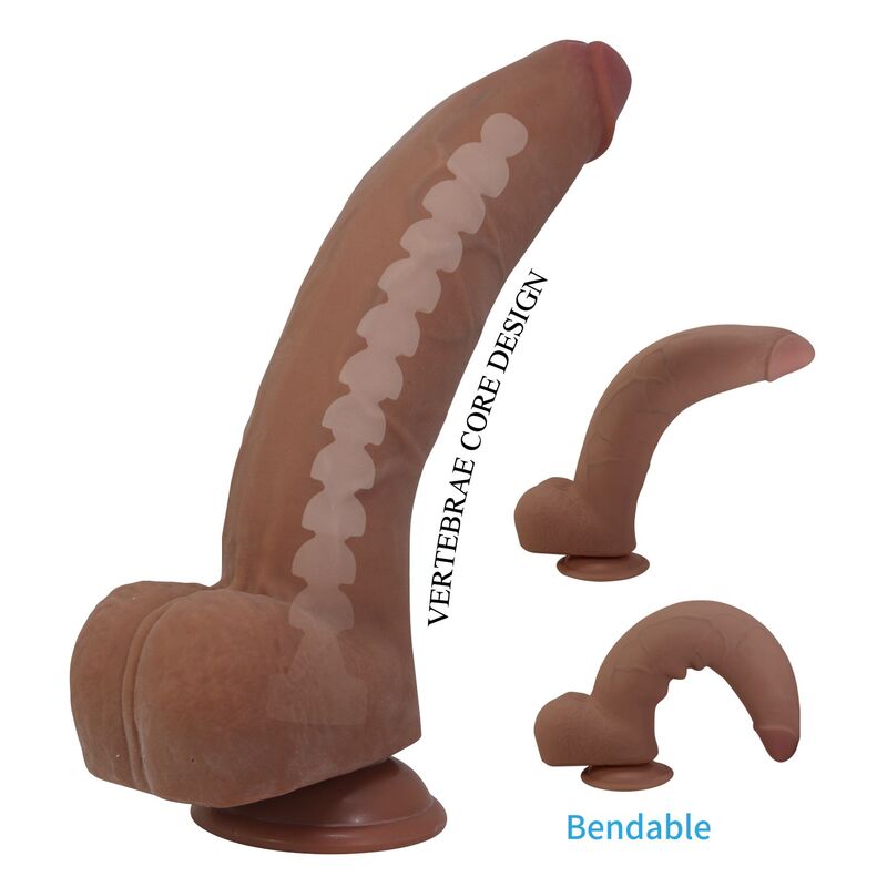 PRETTY LOVE - ULRIC DILDO REALÍSTICO FLEXIBLE 26 CM Ø 5,5 CM TPE MARRÓN - Imagen 2