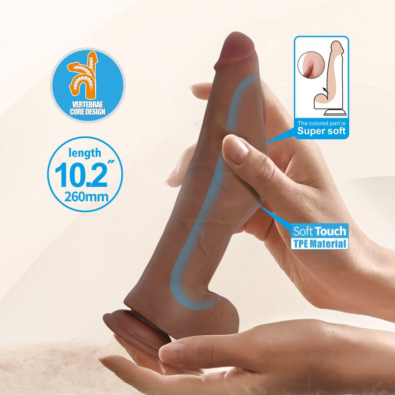 PRETTY LOVE - ULRIC DILDO REALÍSTICO FLEXIBLE 26 CM Ø 5,5 CM TPE MARRÓN - Imagen 7