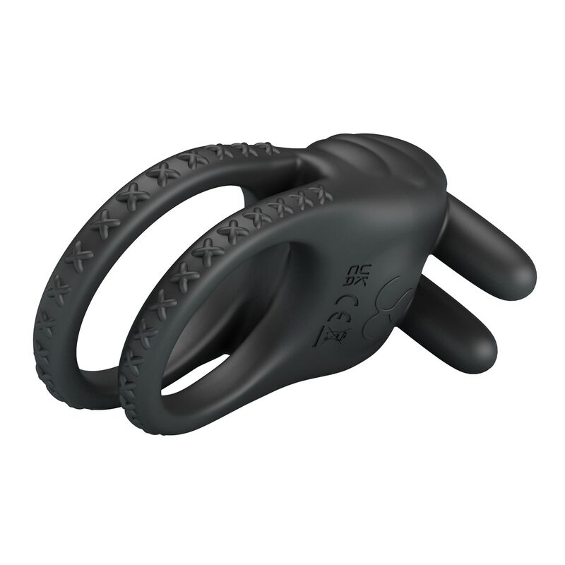 PRETTY LOVE - SINI ANILLO PARA PENE VIBRADOR RECARGABLE 10 FUNCIONES NEGRO - Imagen 7