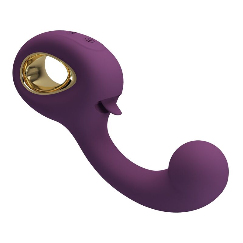 PRETTY LOVE - BRYNNLEE VIBRADOR CON ESTIMULADOR ORAL RECARGABLE 10 VIBRACIONES Y 5 FUNCIONES DE LAMIDO MORADO - Imagen 8