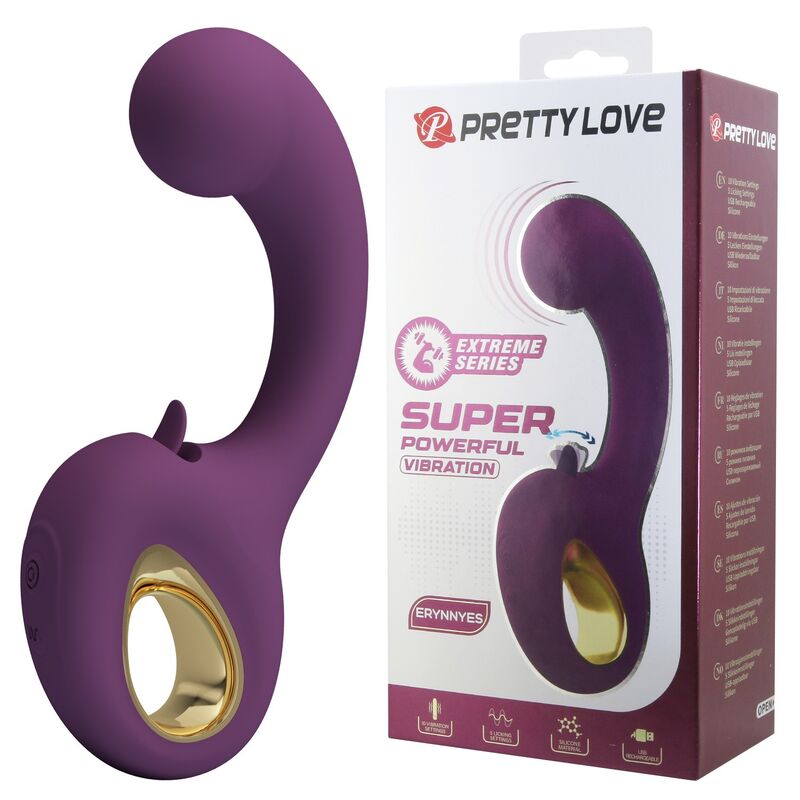 PRETTY LOVE - BRYNNLEE VIBRADOR CON ESTIMULADOR ORAL RECARGABLE 10 VIBRACIONES Y 5 FUNCIONES DE LAMIDO MORADO - Imagen 10