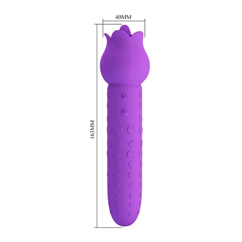 PRETTY LOVE - DANNELL VIBRADOR CON ESTIMULACIÓN ORAL Y CLITORAL RECARGABLE MORADO - Imagen 14