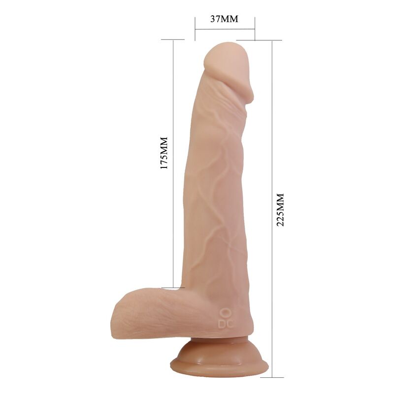 PRETTY LOVE - DAVEY DILDO VIBRADOR CON EMPUJE Y ROTACIÓN 22,5 CM Ø 4,8 CM COLOR NATURAL - Imagen 6