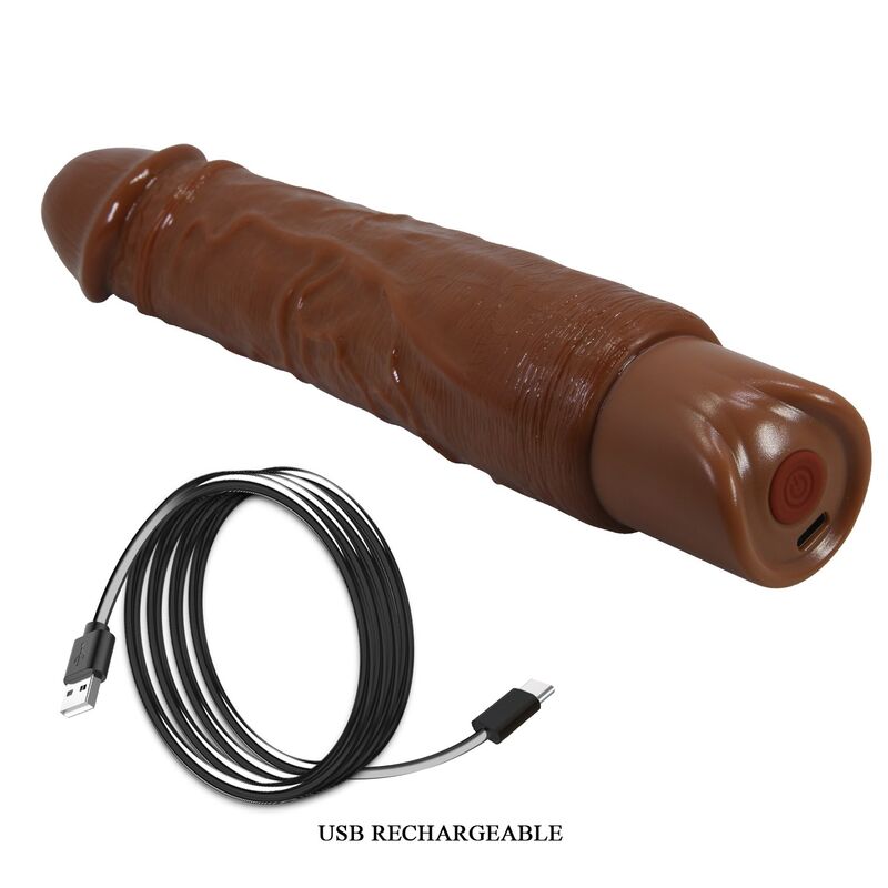 PRETTY LOVE - DUKE VIBRADOR REALÍSTICO 23,5 CM Ø 4,8 CM COLOR MARRÓN - Imagen 4