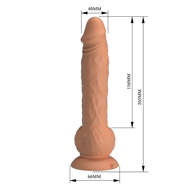 PRETTY LOVE - EREN DILDO VIBRADOR CON EMPUJE 20,5 CM Ø 4,5 CM COLOR NATURAL - Imagen 2