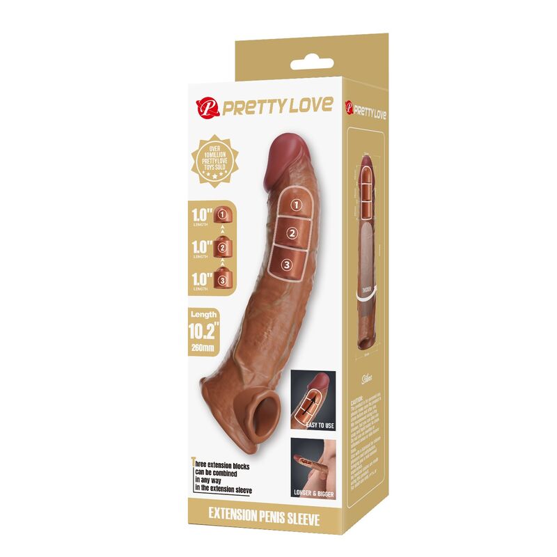 PRETTY LOVE - FUNDA EXTENSORA PARA PENE AJUSTABLE 26 CM Ø 4 CM COLOR NATURAL - Imagen 8