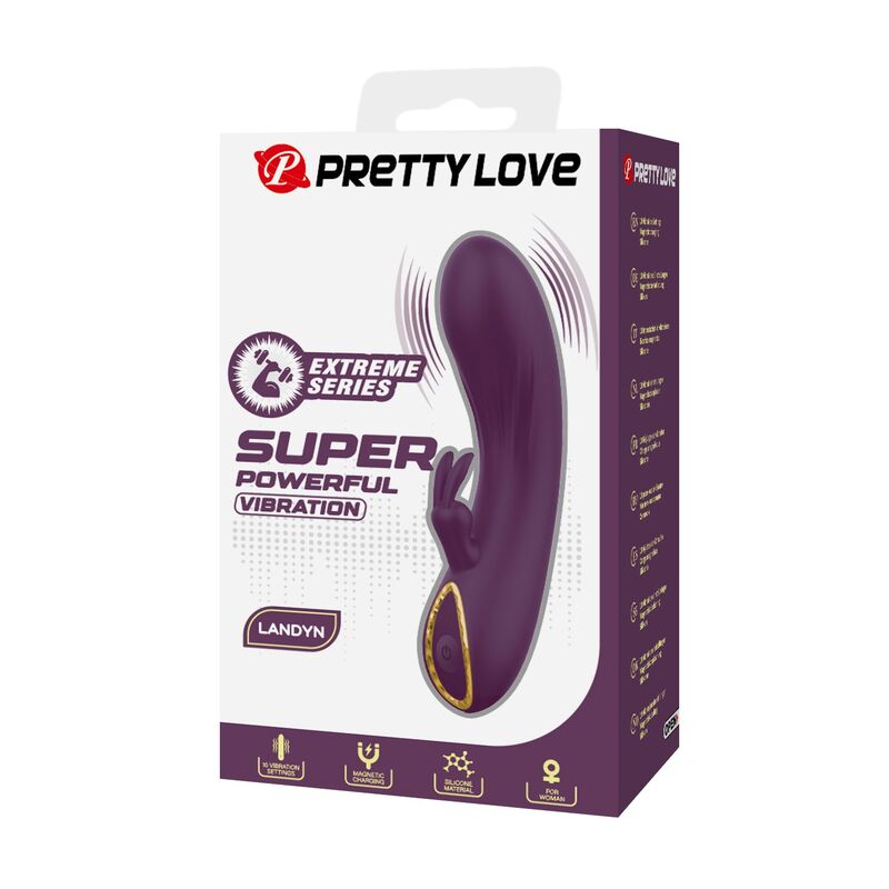 PRETTY LOVE - LANDYN VIBRADOR RABBIT RECARGABLE 10 FUNCIONES MORADO - Imagen 10